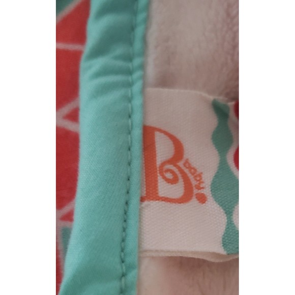 B Baby Bunny Rabbit Cream Orange Blue Lovey Security Blanket Plush Crinkle - Picture 8 of 10